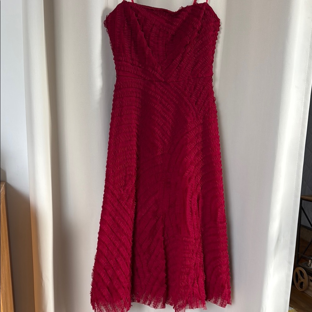 BCBG Maroon Strapless Dress